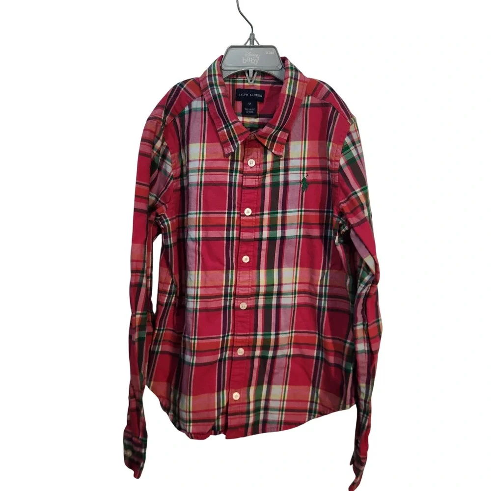 Ralph Lauren Plaid Button Down Shirt - Kids‎ Size 12 - Long Sleeve Button Down